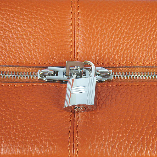 Best Replica Hermes Victoria Cowskin Leather Bags 2010 Orange H2802 - Click Image to Close